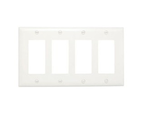 ON-Q/LEGRAND  TP264W               Decorator Wallplate, Unbreakable, 4-Gang, 0.07