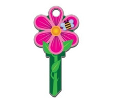 LUCKY LINE PRODUCTS INC  B106S               House Key, Schlage, Flower, Brass, Enamel Coating, 1 each per Card