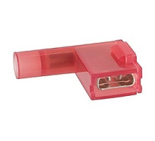 THOMAS & BETTS  KNF18-250BFD-D               Insulated Nylon Female Barrel Flag Disconnects for Wire Range 22-18, Tab Size .250x.032, Red