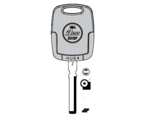 KABA ILCO CORP  EB3-Z-HU64 NS A41  IAX00005580              Vehicle Key Blade, Z, Nickel Silver, 61 Price Group, For Dodge/Sprinter Van