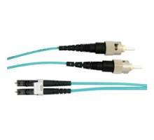 COMPULINK  LCCSTC50D10               2-Fiber Jumper 32.8ft / 10m 50 micron multimode LC to ST ceramic tip 50 micron multimode OM2 SX150 Aqua