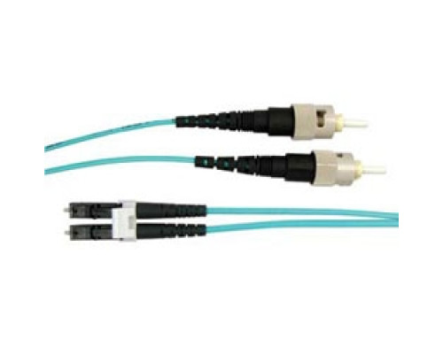 COMPULINK  LCCSTC50D10               2-Fiber Jumper 32.8ft / 10m 50 micron multimode LC to ST ceramic tip 50 micron multimode OM2 SX150 Aqua