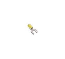 THOMAS & BETTS  RC8F-PS               Plastic Strip Insulated Nylon Fork Terminals For Wire Range 12-10 Stud Size #8, Yellow