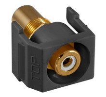 HUBBELL PREMISE WIRING  SFRCWRBK               Recessed RCA Connector, WhiteInsulator, Black Housing