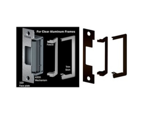 TRINE ACCESS TECHNOLOGY INC 4200CC-10B-32D        Door Electric Strike, Intermittent/Continuous, Left Reverse Hand, 12/24 Volt AC/DC, 0.114 to 0.42 Ampere, PoE, Clear Aluminum/Dark Bronze, With 4 Faceplate, Trim Skirt