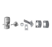 SCHLAGE ALLEGION BRAND  FE575 CAM/ACC 505 16-211 10-063        Door Lock, Keypad, Auto-Locking, Camelot/Accent Lever, 5-Pin Cylinder, Lifetime Bright Brass, With Triple Spring Latch, Dual Strike
