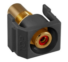 HUBBELL PREMISE WIRING  SFRCRRBK               Recessed RCA Connector, Red Insulator,Black Housing