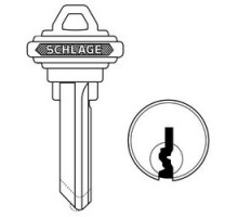 SCHLAGE ALLEGION BRAND  35-131-CE-XQ06-878        Door Lock Cylinder Key Blank, Classic, Conventional, Plain Bow, 6-Pin Cylinder, CE Keyway, Nickel Silver, With DO NOT DUPLICATE Stamp
