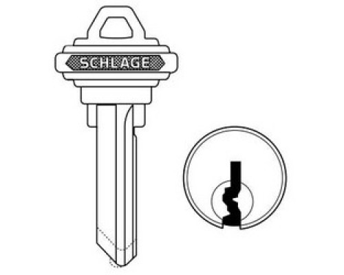 SCHLAGE ALLEGION BRAND  35-131-CE-XQ06-878        Door Lock Cylinder Key Blank, Classic, Conventional, Plain Bow, 6-Pin Cylinder, CE Keyway, Nickel Silver, With DO NOT DUPLICATE Stamp