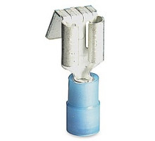 THOMAS & BETTS  RB250P               Nylon Insulated Piggy Back Disconnect, Length 0.87in, Width 0.30, Piggy Back Depth 0.43in, Max Insulation 0.163, Tab Size 0.250x.032, Wire Range #16-#14, Blue, Copper, Tin Plated, 1,000 Pack