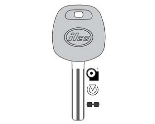 KABA ILCO CORP  TOY50-PT NS  IAX00004653              Vehicle Key Blank, Transponder Key, Special Key Machine, Brass, Nickel Plated, For Lexus/Toyota