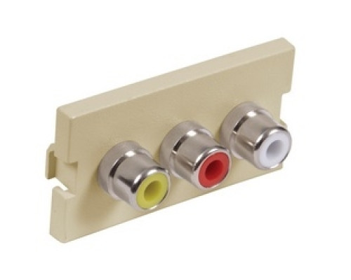 HUBBELL PREMISE WIRING IM3RS1EI        iStation Modules, 3 RCA, Solder Type,1-Unit, Electric Ivory