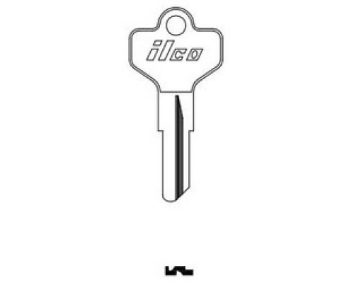 KABA ILCO CORP  D1098X NP A04  IAL2931700B              Cylinder Lock Key Blank, Brass, Nickel Plated, 4 Price Group, For Dexter/Master