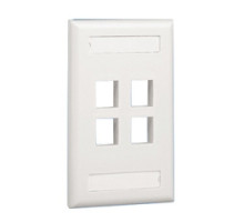 PANDUIT  NK4FBL               NK 4Pt Screw-On Faceplate w/L BL EA