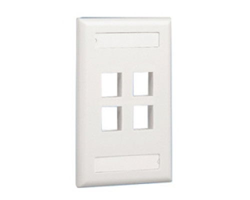 PANDUIT  NK4FBL               NK 4Pt Screw-On Faceplate w/L BL EA