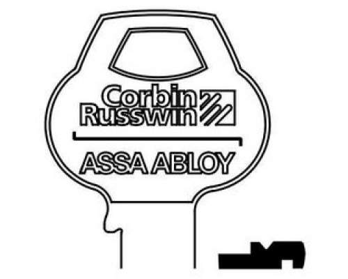 CORBIN RUSSWIN INC  57A1-6PIN-10               Door Lock Key Blank, Cylinder, Single-Section, Standard, 6-Pin, X-Class Bitting, Coined Logo Bow