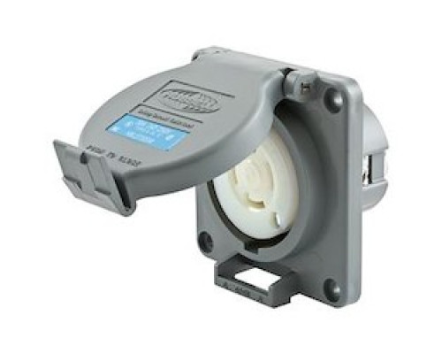 HUBBELL-KELLEMS DIV  HBL2720SW               RECEPTACLE SHROUDED WATERTIGHTTWIST LOCK 3P4W 30A 3-PHASE  250VAC GREY