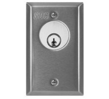 SECURITY DOOR CONTROLS  701U               Mortise Cylinder Key Switch, 1-Gang, AA SPDT, 6 Ampere, 2.875