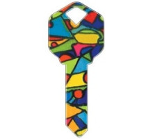 HOWARD KEYS  KW-HK9               Decorative Key Blank, Kwikset, Colored Glass Design