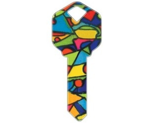 HOWARD KEYS  KW-HK9               Decorative Key Blank, Kwikset, Colored Glass Design