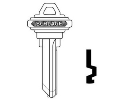 SCHLAGE ALLEGION BRAND  35-101-F-XQ06-878        Door Lock Cylinder Key Blank, Classic, Conventional, Embossed, Standard Bow, 6-Pin Cylinder, F Keyway, Nickel Silver, With DO NOT DUPLICATE Stamp