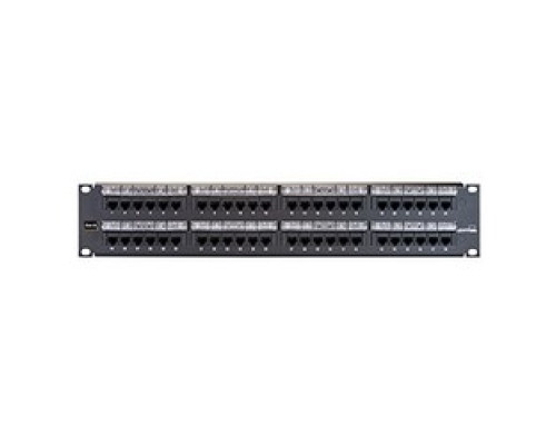 LEVITON  69586-L48               Cat 6 Flat 110-Style Patch Panel, 48-Port, 2RU, Magnifying Lens Holder