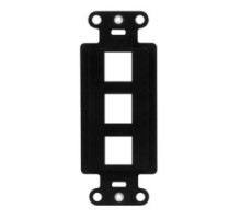 ON-Q/LEGRAND  WP3413BK               Decorator Outlet Strap, 3-Port, Keystone Insert Plug, 1.65