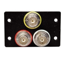 WIREMOLD AV5002BK        Audio/Video Interface Device Plate, Bulkhead, Double, 3 BNC, Female to Female Barrel, 2.2