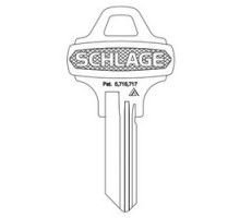 SCHLAGE ALLEGION BRAND  35-009-C135        Door Lock Cylinder Key Blank, Classic, Conventional, Everest, Embossed, Standard, C135 Keyway, Nickel Silver