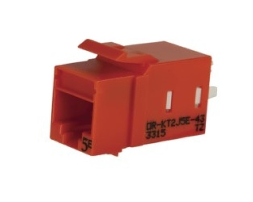 ORTRONICS  KT2J5E-43  OR-KT2J5E-43              Category 5E Keystone Jack, Lacing Cap Termination, Orange