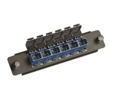 COMMSCOPE ENTERPRISE SOLUTIONS  760148213  PNL-BK-006-SFA-SC06-BL              Adapter Panel, 1000-Type, Teraspeed Single-mode SC, 6 Fiber, Ganged Blue Adapter, Shuttered, Single Pack, Black Finish