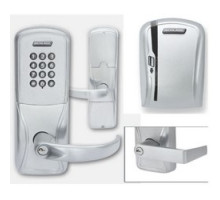 SCHLAGE ALLEGION BRAND  AD200-MS70MSK-RHO-626-JCO7-RH 4B 09663 10072 134        Electronic Door Lock, Mortise Chassis, Magnetic Stripe, Keypad, Rhodes Lever, Satin Chrome, 4AA Battery Kit, Without 7-Pin FSIC Cylinder, For Class/Sto