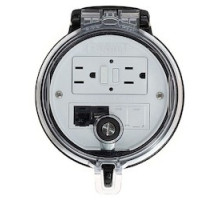 PANDUIT  DAP4BC-G0-5U               Data Access Port, 4in. Base, GFCI Outlet, CAT 5e Coupler, USB Coupler