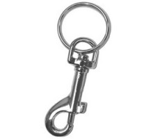 PRO-LOK  K262               Key Snap Clip, Small, Chrome Plated Tag, 360 Degree Rotating Swivel, 1 per Card