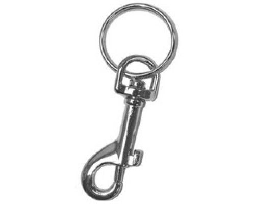 PRO-LOK  K262               Key Snap Clip, Small, Chrome Plated Tag, 360 Degree Rotating Swivel, 1 per Card