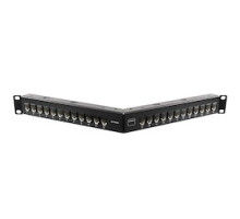 SIEMON COMPANY  UP5-A1-24L-RS               UltraMAX Patch Panel, Preloaded, Category 5e UTP, 24 Port, Angled, 1U, Black, Detachable Wire Manager