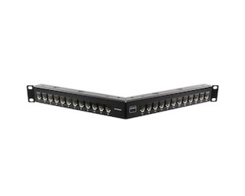 SIEMON COMPANY  UP5-A1-24L-RS               UltraMAX Patch Panel, Preloaded, Category 5e UTP, 24 Port, Angled, 1U, Black, Detachable Wire Manager