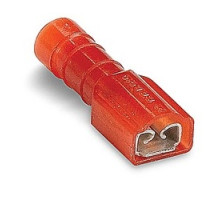 THOMAS & BETTS  RAD18277               Nylon-insulated Female Disconnect, Length .89 Inches, Width .30 Inches, Maximum Insulation .150, Tab Size .187x.020 Wire Range #22-#18 AWG, Color Red, Copper, Tin Plated, 1,000 Pack