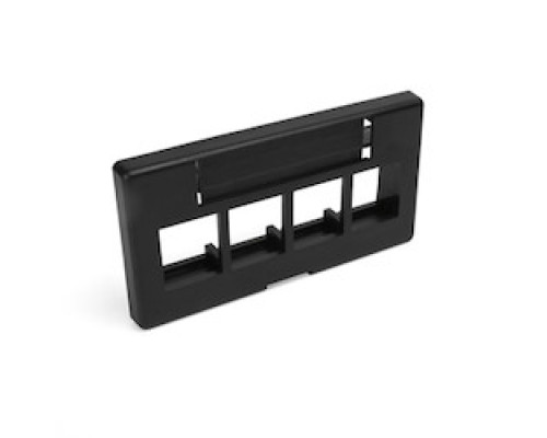LEVITON 49910-SE4        QuickPort Modular Furniture Faceplate, 4-Port, Black, Includes 1 Blank Insert, Compatible with Steelcase, Haworth, HON, and Others, Compatible with Herman Miller when G1189A Reducer from Herman Miller is u