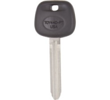KABA ILCO CORP  TOY44D-PT NP  IAX00003382              Vehicle Key Blank, Transponder Key, Brass, Nickel Plated, For Toyota