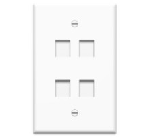ON-Q/LEGRAND  WP3304WH               Keystone Wallplate, Oversized, 1-Gang, 4-Port, 3.11