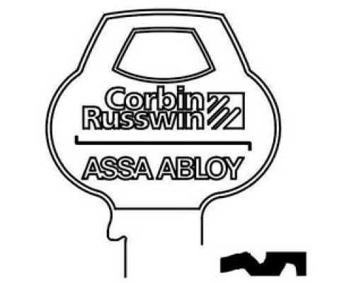 CORBIN RUSSWIN INC  D34-6PIN-10               Door Lock Key Blank, Multi-Section, Standard, 6-Pin, DH-Class Bitting, Coined Logo Bow