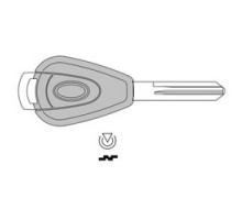 KABA ILCO CORP  SUB4-PT NS               Vehicle Key Blank, Transponder Key, Brass, Nickel Plated, For Subaru