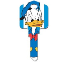 HOWARD KEYS  SC1-D84               Decorative Key Blank, Schlage, Large Headed, Painted, Disney Donald Duck Design, Individually Carded