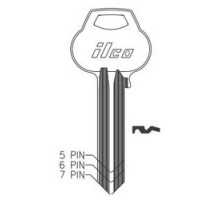 KABA ILCO CORP  A1011-L34 NS A51  AA01536063              Cylinder Lock Key Blank, 6-Pin, Master, Natural Nickel Silver, 10 Price Group, For Corbin/Russwin
