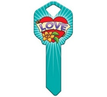 HOWARD KEYS  KW-HK39               Decorative Key Blank, Kwikset, Love Design