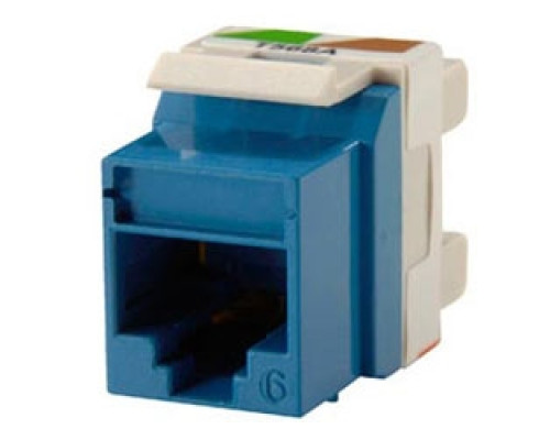 ORTRONICS  KS6-36               Category 6 Keystone jack, 8-position, 180 degree exit, icon compatible, T568A/B wiring, Blue. Package of 25.