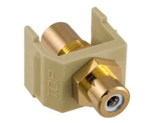 HUBBELL PREMISE WIRING  SFRCWFFEI               Snap-Fit, Audio/Video Connector, RCA Gold Pass-thru, F/FCoupler, White/Electric Ivory