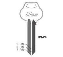 KABA ILCO CORP  A1011-L3 NS A51  AA01536033              Cylinder Lock Key Blank, 6-Pin, Natural Nickel Silver, 10 Price Group, For Corbin/Russwin