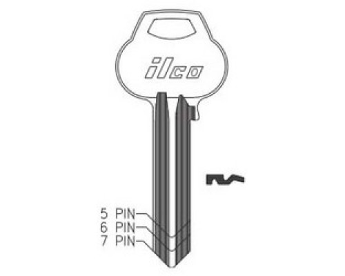 KABA ILCO CORP  A1011-L3 NS A51  AA01536033              Cylinder Lock Key Blank, 6-Pin, Natural Nickel Silver, 10 Price Group, For Corbin/Russwin
